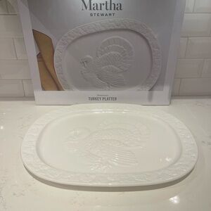 Martha Stewart Elegant White Turkey Platter. Thanksgiving.